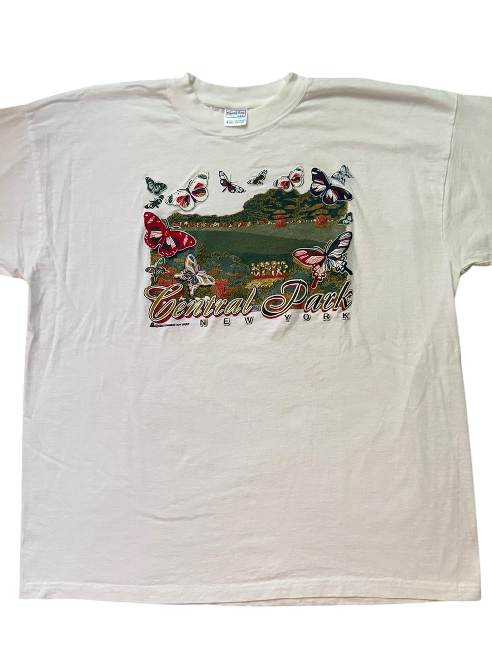 Vintage 90s Central Park New York T Shirt XXL White Graphic NYC Souvenir Retro